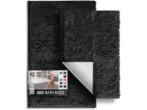 Hearth & Harbor Bathroom Rugs, Chenille Bath
