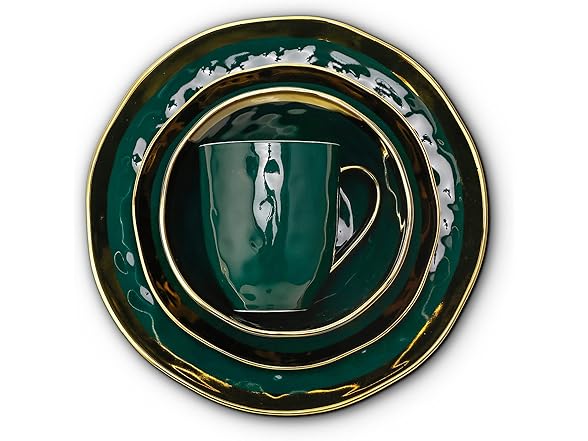 Stone Lain Florian 16 Piece Dinnerware Set Green