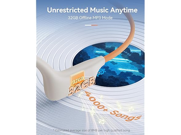DEMICEA Bone Conduction Wireless Headphones - Built-in 32GB