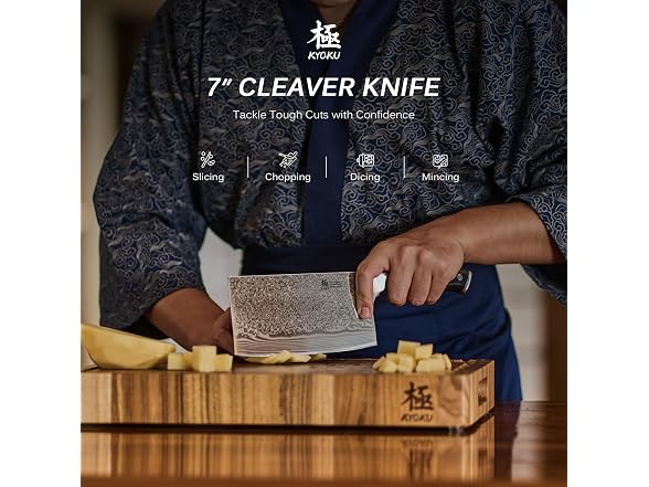 KYOKU Vegetable Cleaver Knife - 7"
