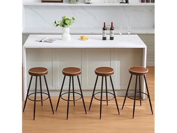 FIRAVOE Swivel Bar Stools Set of 4, Modern 28" Counter Heigh (Open Box)