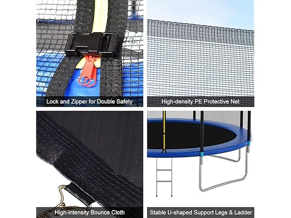 Livavege Trampoline 10FT Safety Enclosure Net