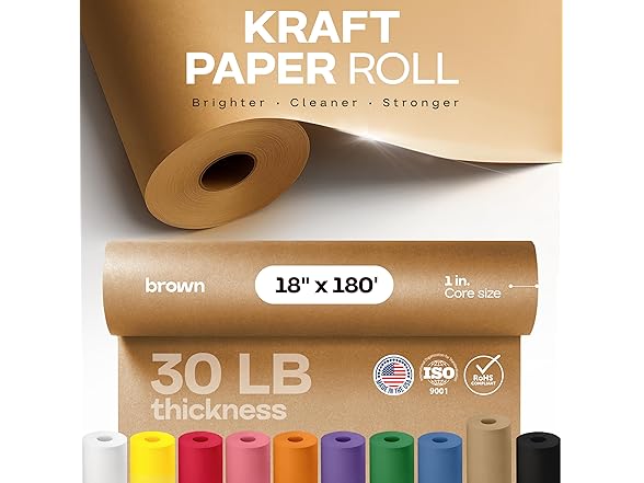IDL Packaging 18" x 180 ft Pack Brown Kraft Paper Roll