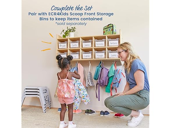 ECR4Kids 10-Section Hanging Coat Locker