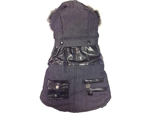 Pet Life ® Ruff-Choppered Denim Dog Coat