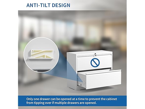 Yukimo Lateral File Cabinet with Lock