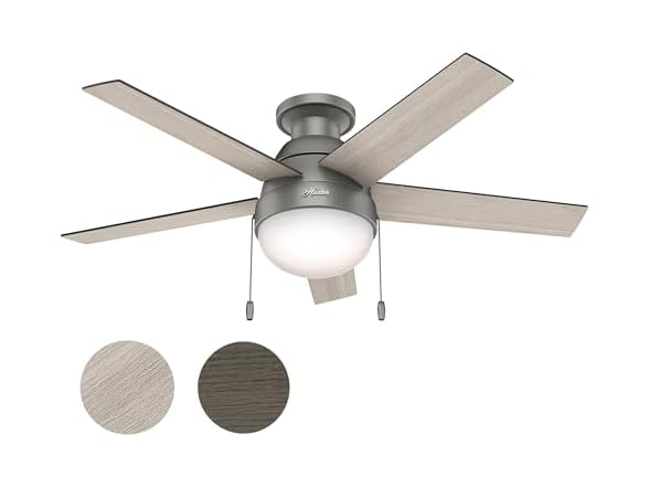 Hunter Fan 46" Matte Silver, Contemporary
