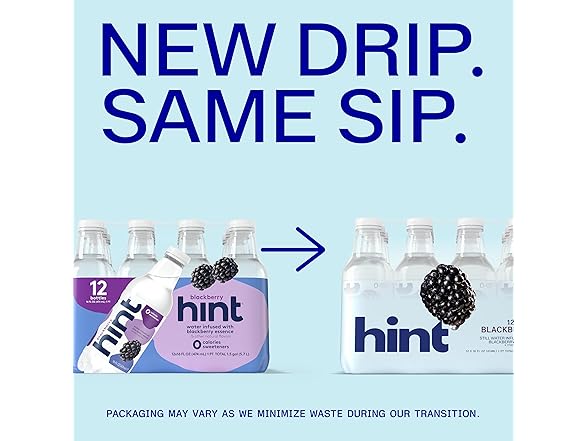12PK Hint Fruit-Infused Bottled Water, Blackberry