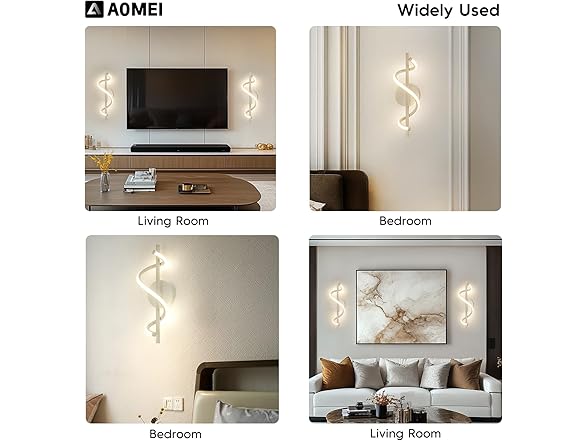 AOMEI White S-Shaped Wall Sconce