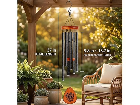 StellaRose Matte Textured black Wind Chimes