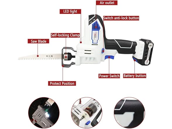 NEWON 12V Cordless Small Reciprocating Saw
