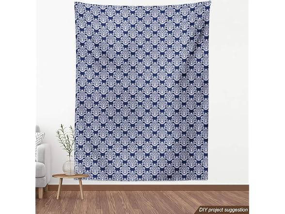 Ambesonne Damask Fabric by The Yard, Abstract Floral