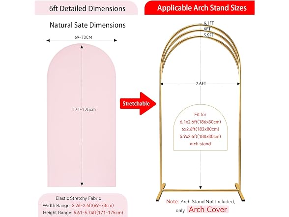 SoarDream Pink Spandex Wedding Arch Cover
