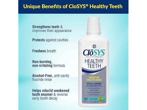 CloSYS Silver Anti Cavity Fluoride Mouthwash 32oz