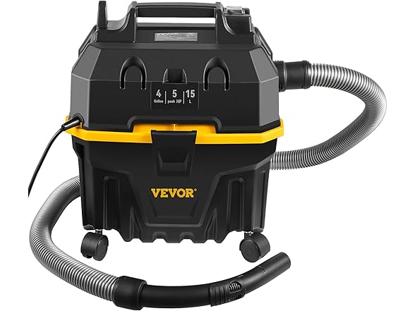VEVOR Wet and Dry Shop Vac, 4 Gallon, 5 Peak HP