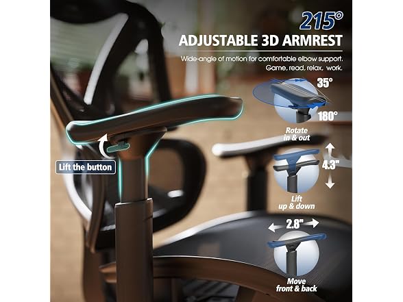 Ergonomic Office Chair, Big and Tall, Black