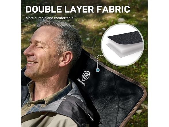 EVER ADVANCED Black Reclining Camping Chair