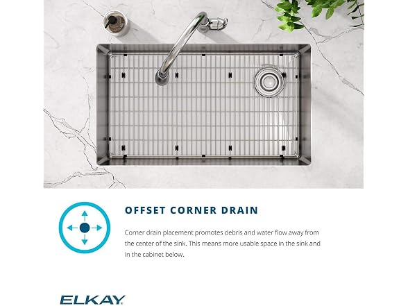 Elkay Crosstown 18 Gauge SS 31.5" Sink Kit w Faucet