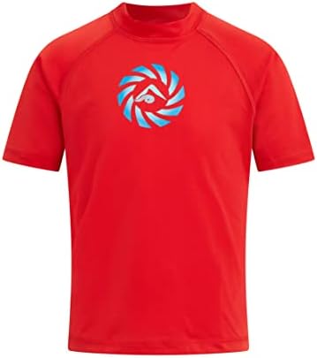Kanu Surf boys Haywire Upf 50+ Sun Protective Rashguard Swim Rash Guard Shirt, Zipline Red, 14-16 US