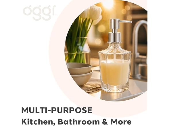 OGGI 9.5oz Concave Glass Soap Dispenser