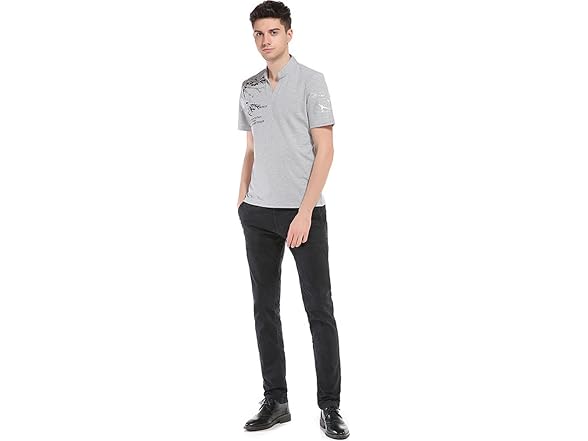 Sportides Men (L) Fashion V-Neck Henley Stand Tops