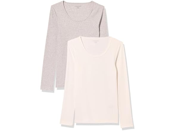 Amazon Essentials Women's Rib Scoop Neck Sweater 2 Pk