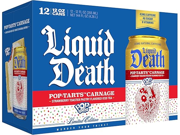 12PK Liquid Death Iced Tea, Pop-Tarts™ Carnage