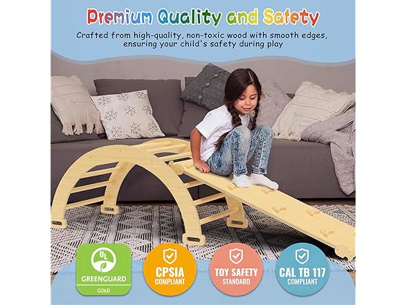 CMFYDAILY 5-in-1 Large Pikler Triangle Set
