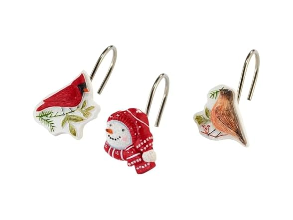 Avanti Linens - Christmas Shower Curtain Hooks, 12 Pack
