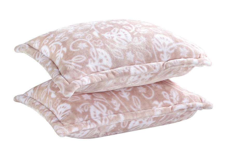 Luxury Home Blush Pink Plush Blanket Set - Gallery 6