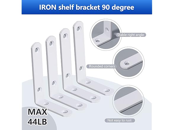 YIKOUJIS 36 Pcs Shelf Bracket,4 Inch White Float