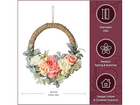 National Tree Company 20" Artificial Spring Hoop Wreath