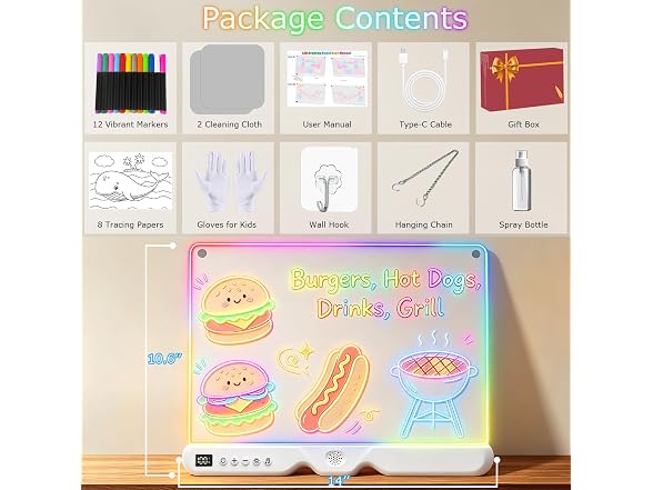 ZONMXET LED Drawing Board for Kids