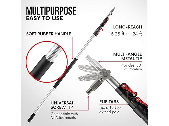 24FT Telescopic Extension Pole