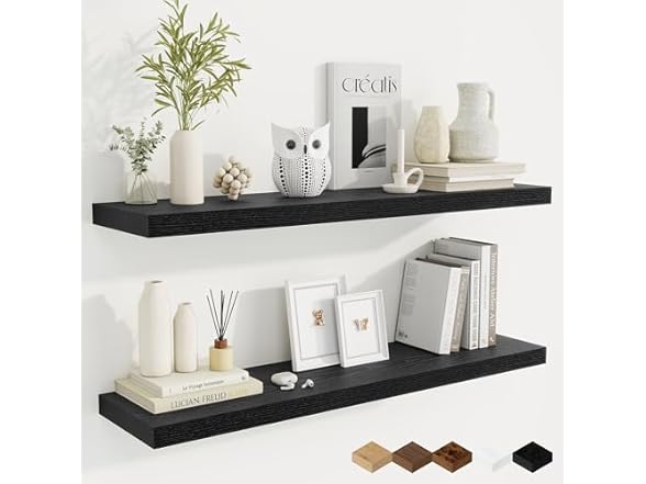 2 Pack Floating Shelves, Black