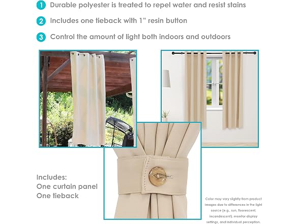 Sunnydaze Decor SNR-498 Blackout Curtain 52x84 Beige B