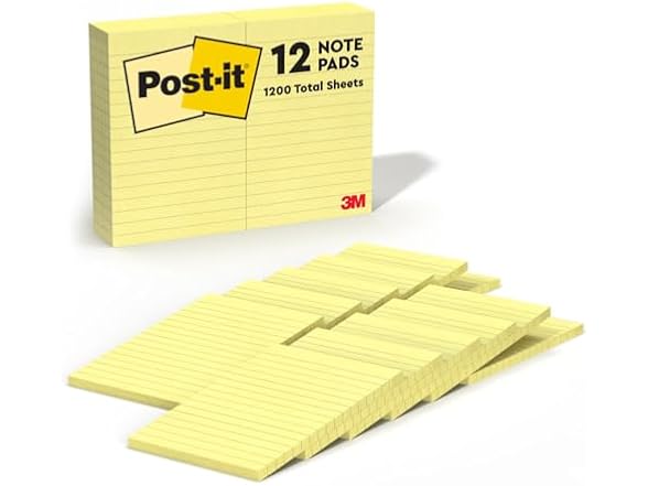 Post-it Notes 4 in x 6 in, 12 Pads
