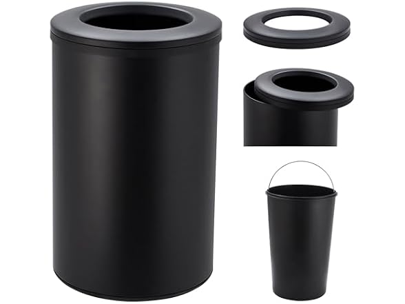 OUTLANE 10.6 Gal/40L Round Kitchen Trash Can Black
