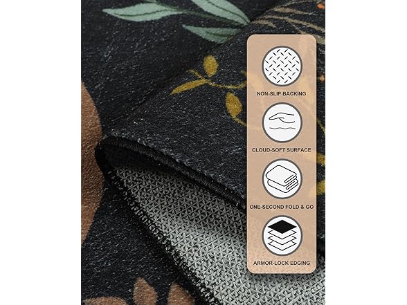 CRYPTOLITE Boho Washable Area Rug 5x7
