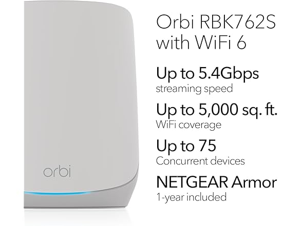 NETGEAR Orbi Tri-Band WiFi 6 Mesh Network System (RBK762S) - Gallery 2