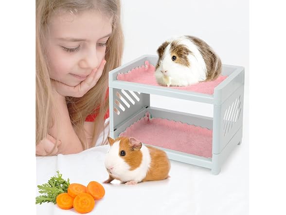 PODOO Guinea Pig Bunk Bed with 2 Mats