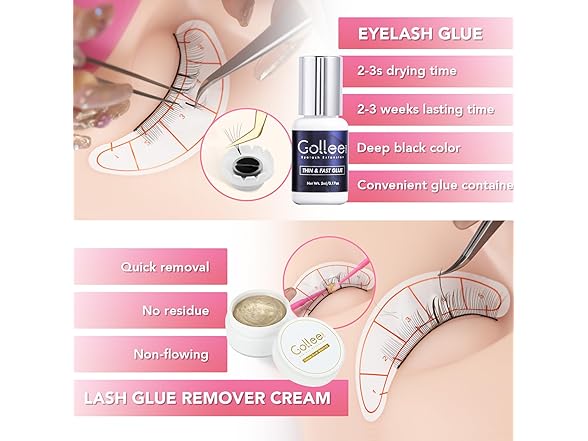GOLLEEPRO Lash Eyelash Extension Kit