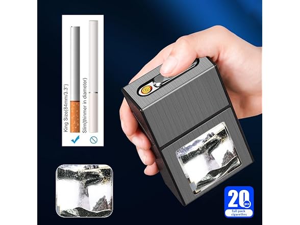 KUGUAN Cigarette Case with USB Lighter