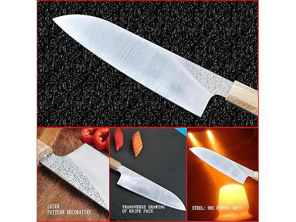 TAIE Kitchen 7in Japanese Santoku Knife