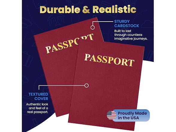 Hygloss Fake Passport Book – Bulk 50 Pack