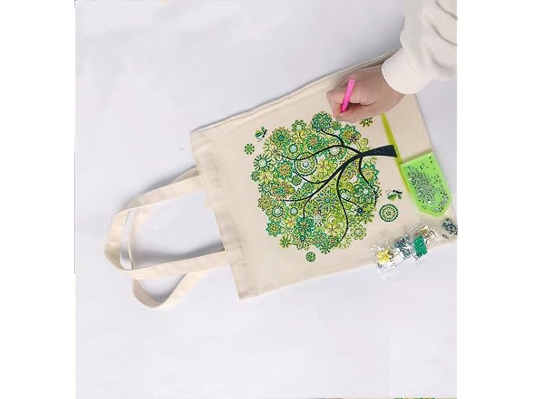 5D Diamond Painting Shopping Canvas Tote Bag