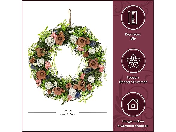 National Tree Company 18" Spring Wood Curl Wreath