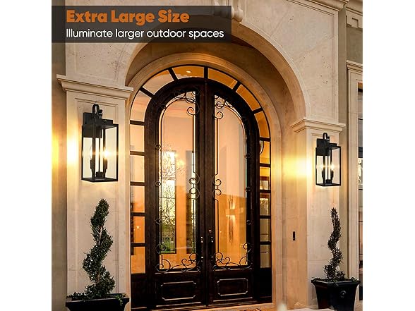 BesLowe Motion Sensor Outdoor Wall Lights, 17.5" W Hook