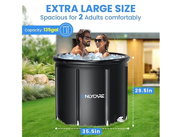 ONLYCARE Upgrade XXL 135 Gal Ice Bath Tub