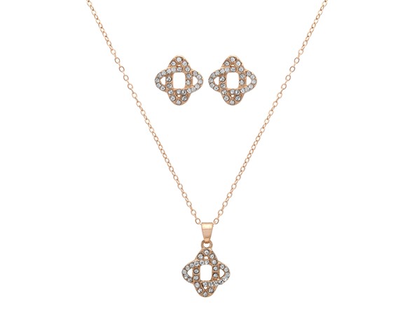 Clover CZ Necklace & Earring Set